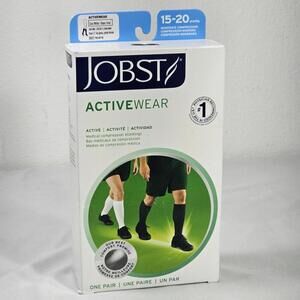 JOBST ActiveWear Compression Size Large Full Calf Socks 15-20 mmHg Cool White